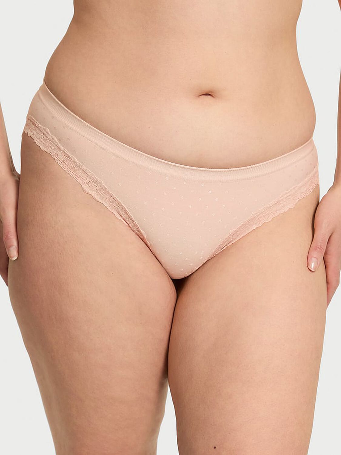vs Seamless Seamless Lace-Trim Bikini Panty Glaze 1 of 3 