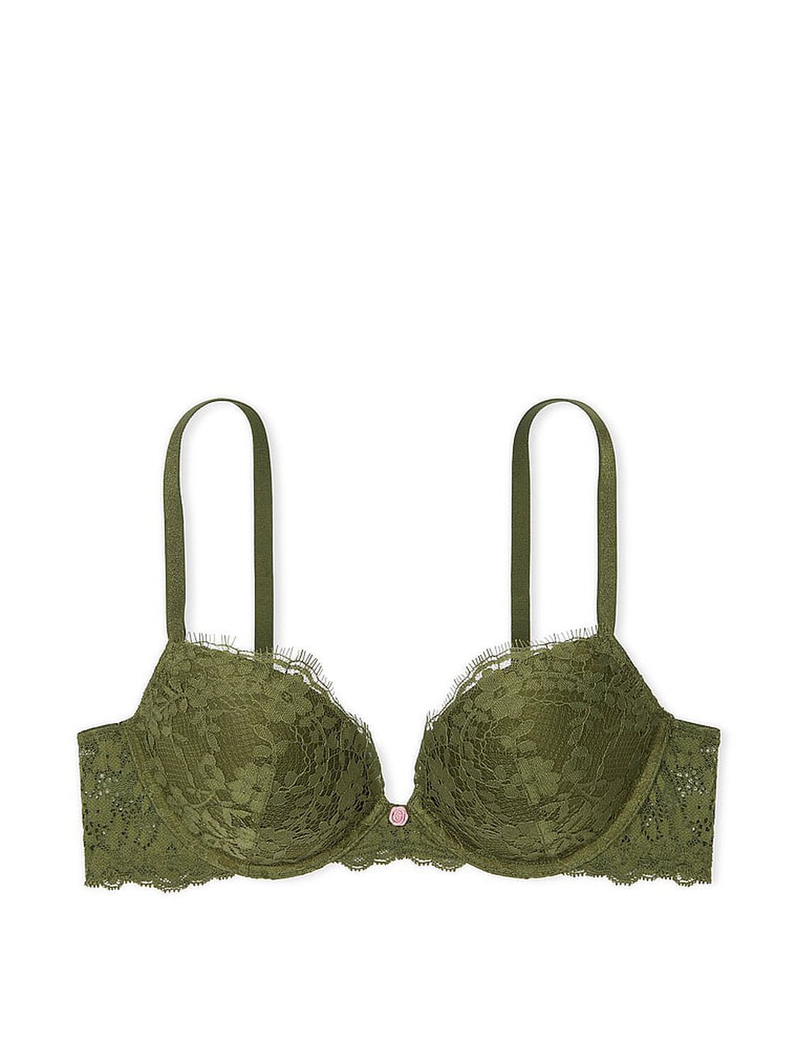 vs Dream Angels Lace Push-Up Bra Woodland Green 3 of 5 