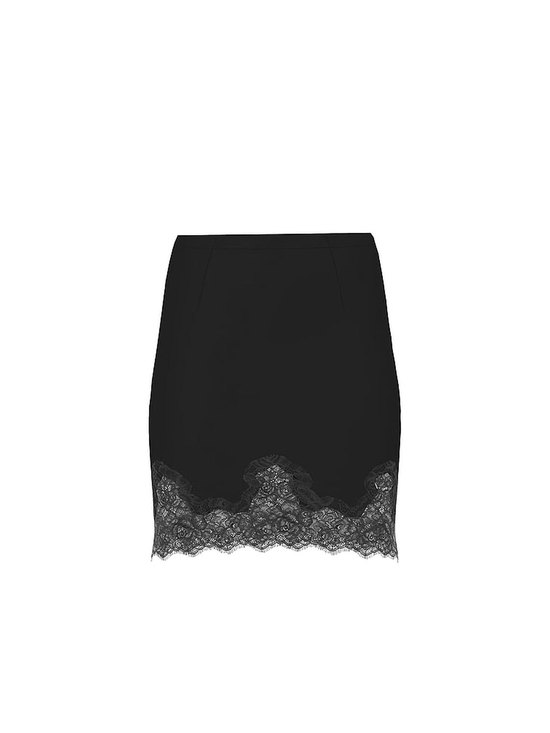 vs Dream Angels Satin Lace-Trim Skirt Black 3 of 4 