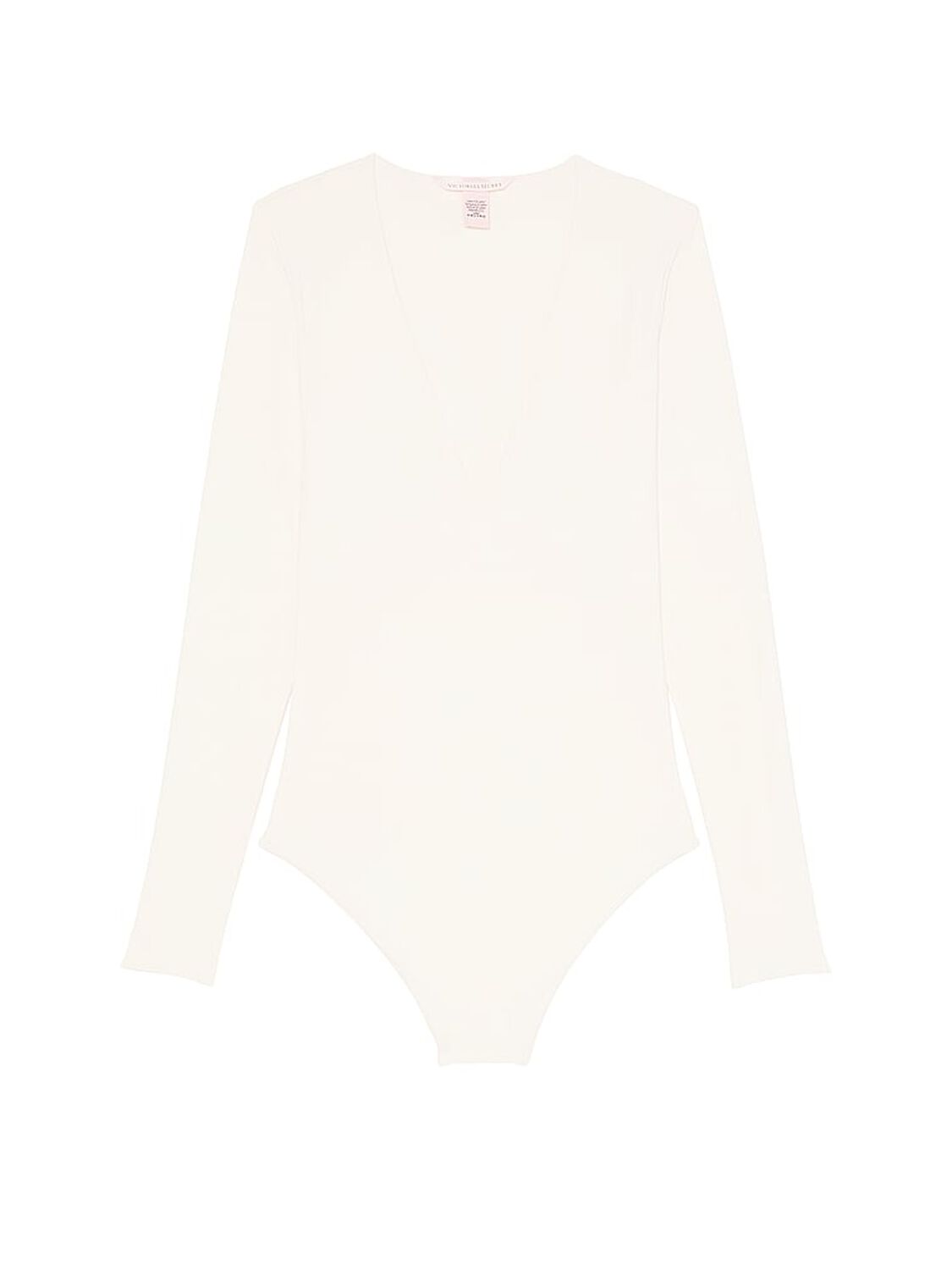 vs Victoria's Secret BODYWEAR by Victoria with FeatherSoft™ Innovation Long-Sleeve Bodysuit Coconut White 3 of 4 