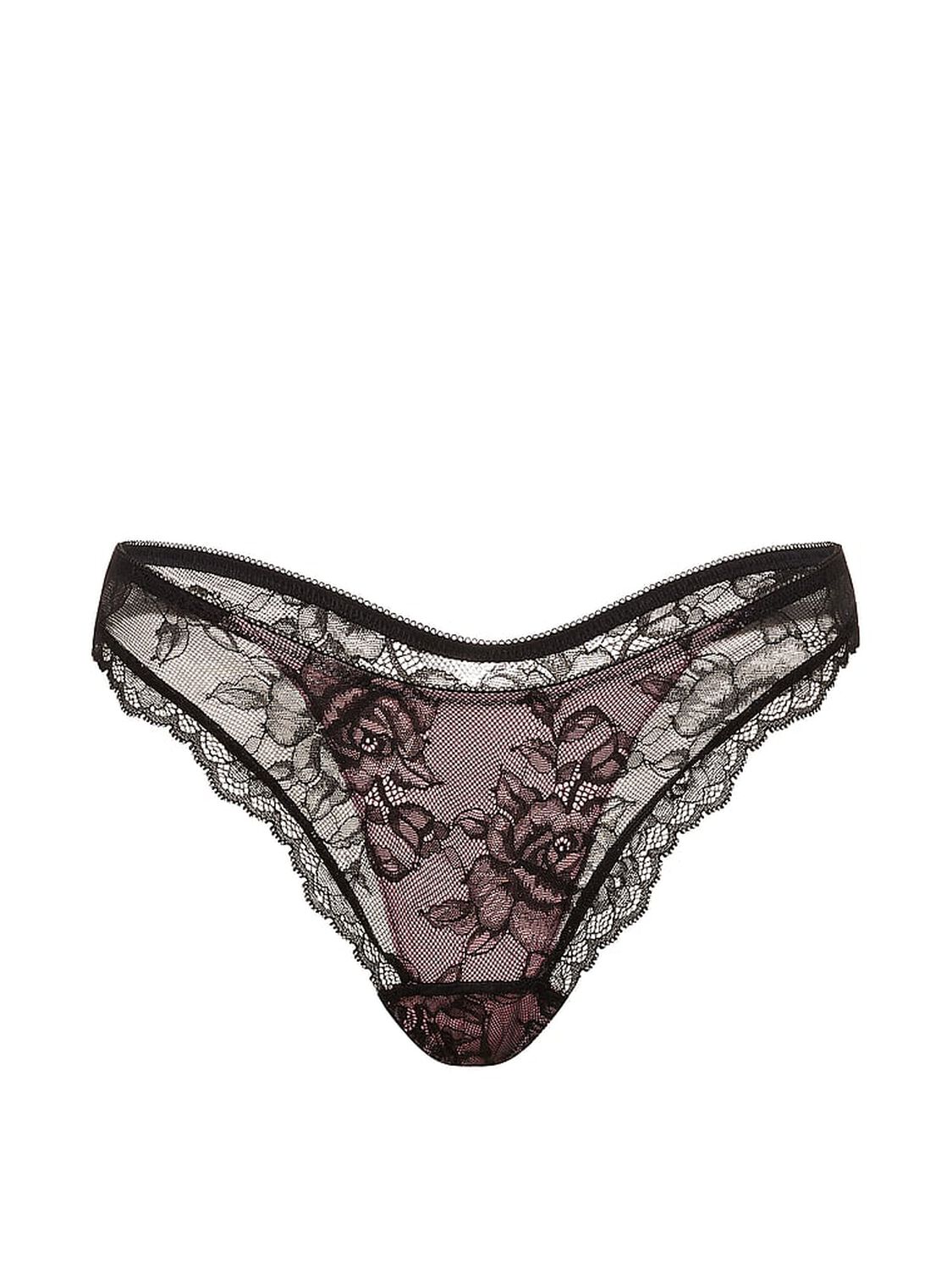 vs Very Sexy Rose Lace Overlay Thong Panty Dusk Rose 3 of 3 