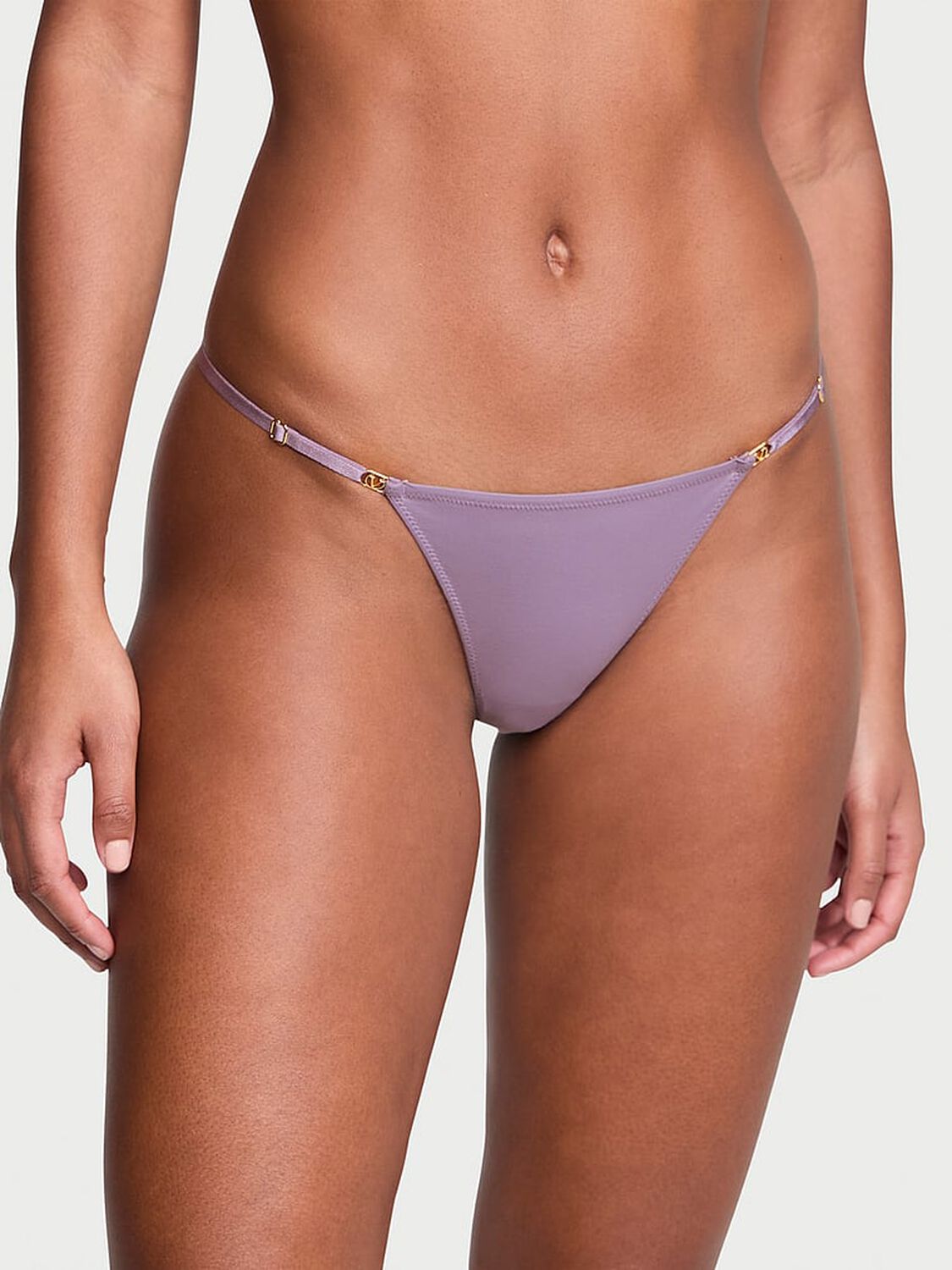 vs Love Cloud Adjustable String Thong Panty Frozen Plum 1 of 4 