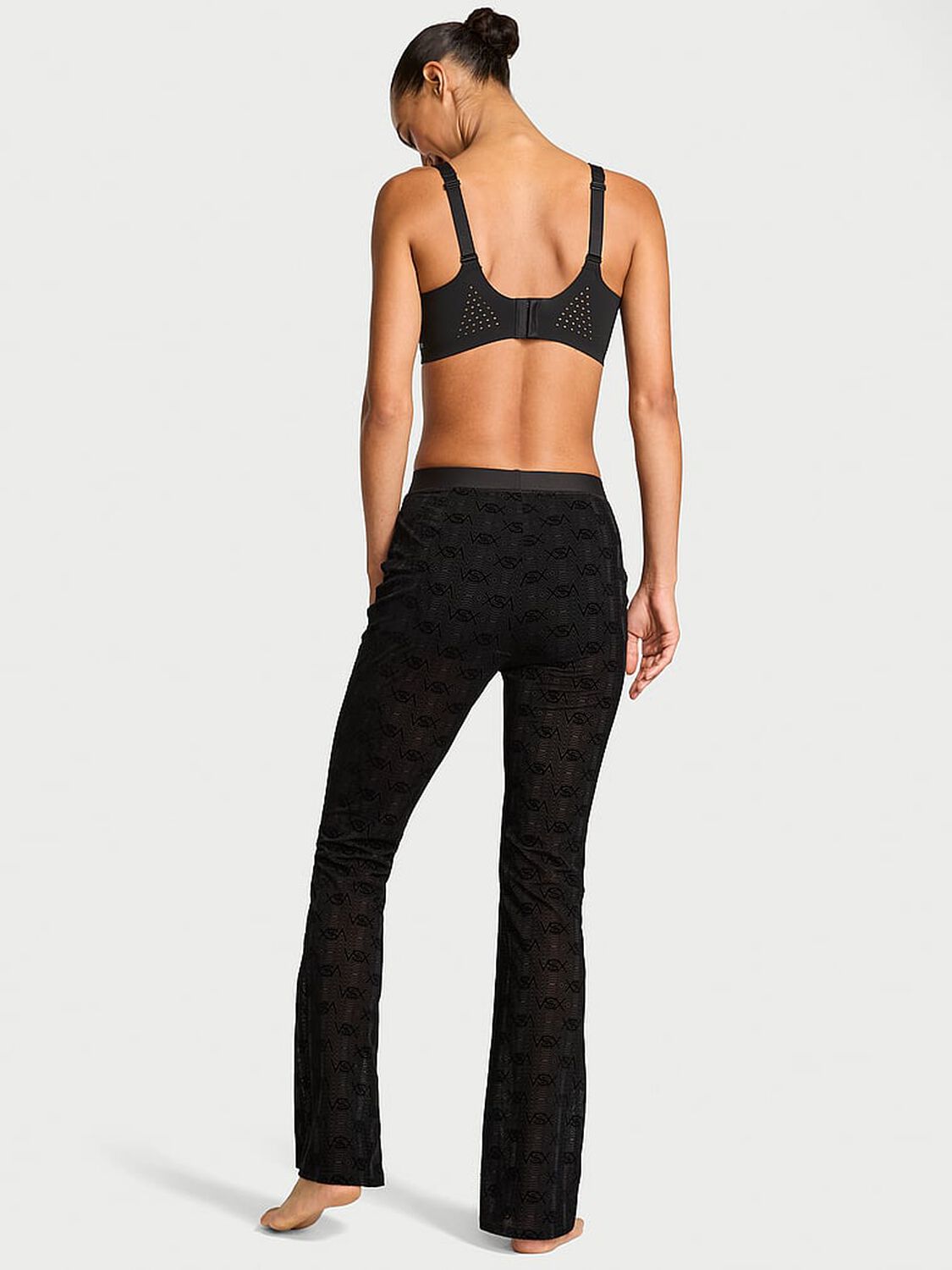 vs Vsx VSX Flocked Logo Mesh Flare Pant Black 2 of 3 