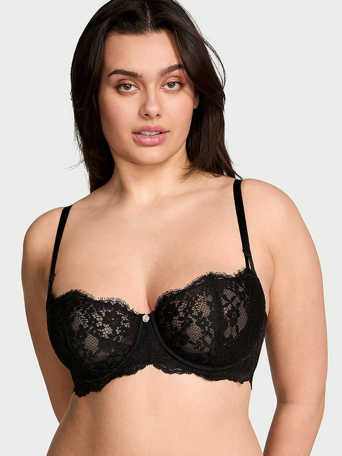 vs Dream Angels Wicked Unlined Lace Balconette Bra Black 1 of 4 