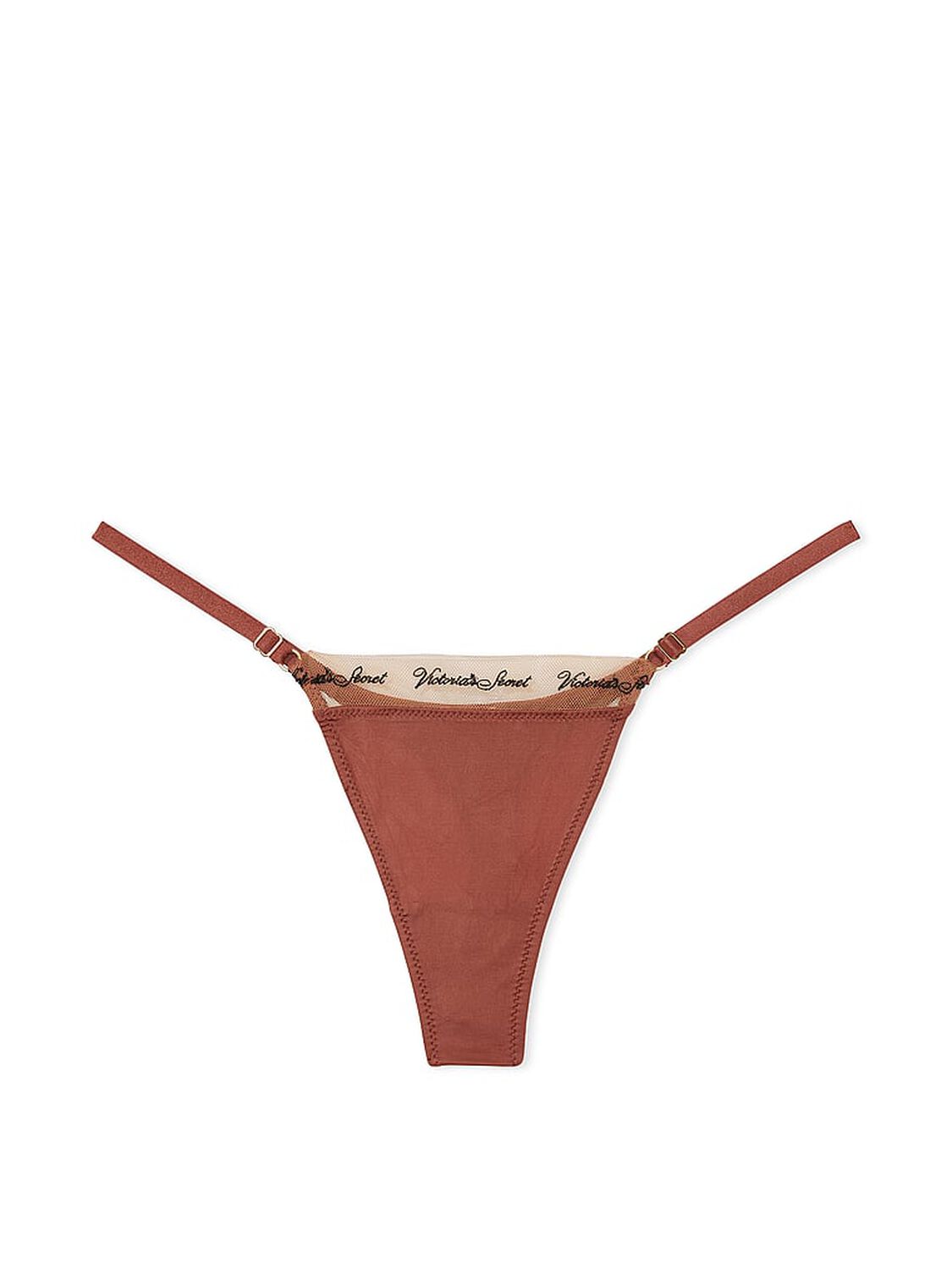 vs Very Sexy Logo Embroidery Adjustable Thong Panty Clay 3 of 4 