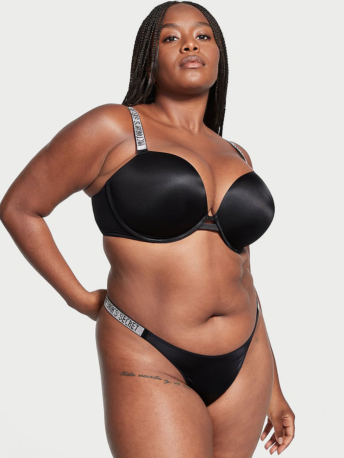 vs Very Sexy Shine Strap Push-Up Bra Black 1 of 4 