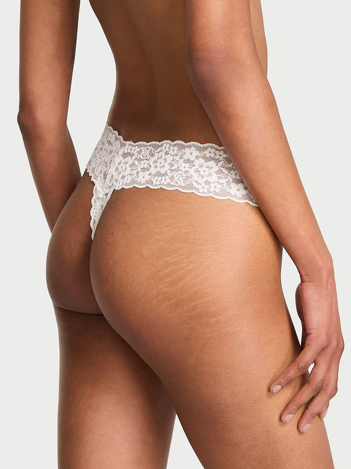 vs The Lacie Blossom Lace Thong Panty Coconut White 2 of 3 