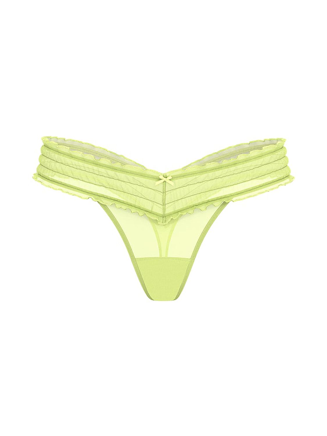 vs The Lacie Smocked Mesh Thong Panty Sparkling Lime 3 of 4 