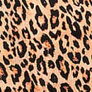 Glazed Satin Short-Sleeve Long Pajama Set, Tan Leopard, swatch