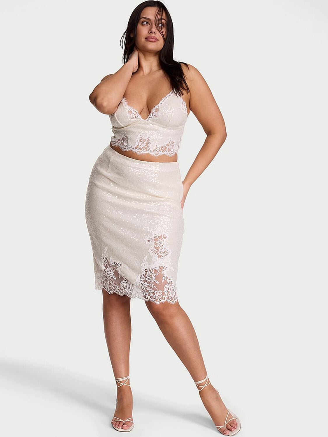 vs Dream Angels Atelier x Victoria's Secret Bridal Embellished Bralette & Skirt Set Coconut White 1 of 3 