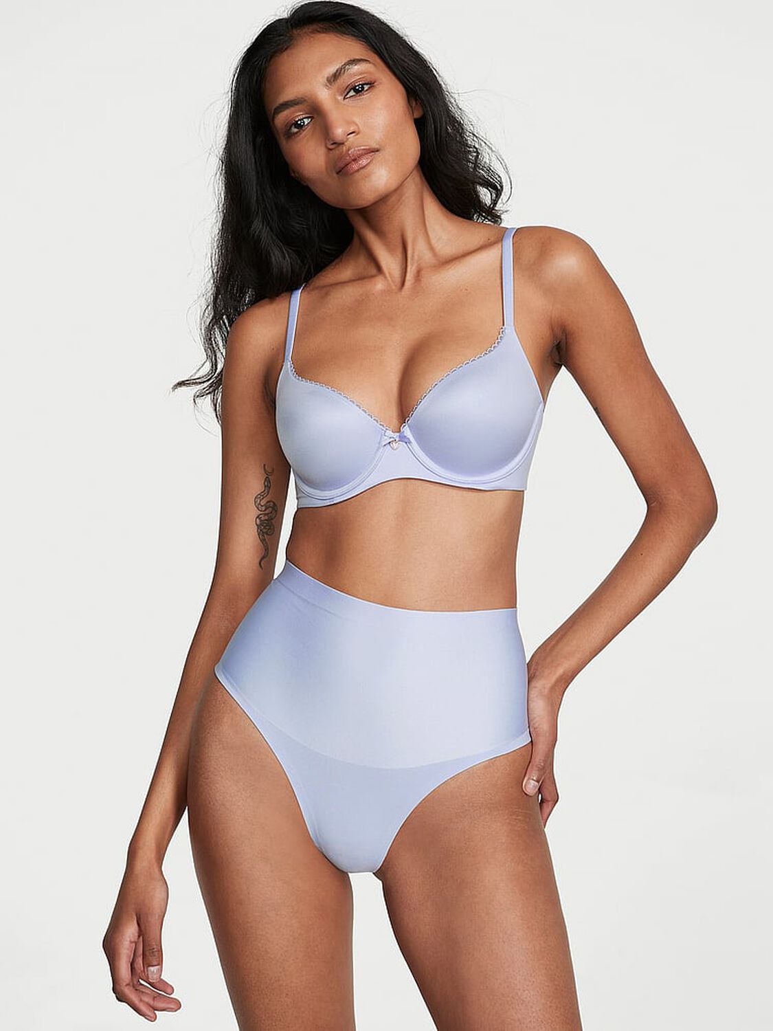 vs Body By Victoria Smoothing Shimmer Thong Panty Blue Crescent 4 of 4 