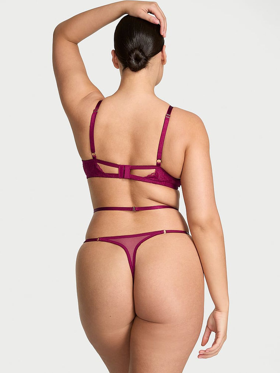 vs Very Sexy Rose Lace Lightly Lined Strappy Teddy Fresh Jam 2 of 3 