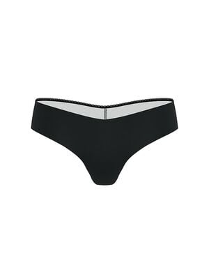 No-Show Mesh-Back Logo Thong Panty