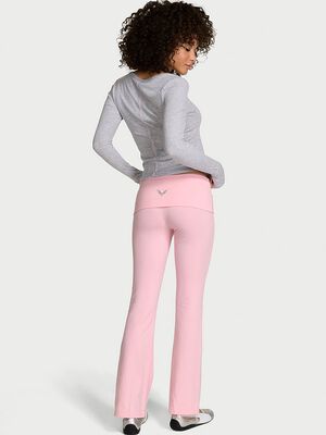 Cotton Foldover Flare Legging