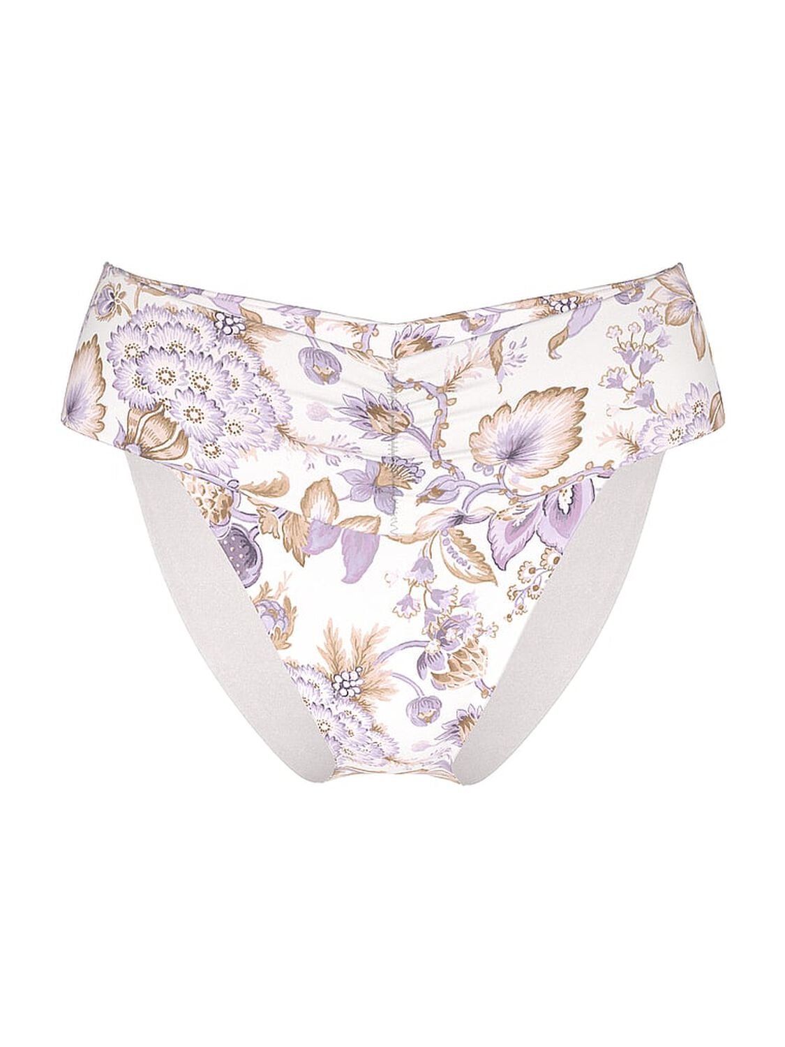vs Victoria's Secret Swim Essential Cinched High-Waist Bikini Bottom Delicate Violet Floral 1 of 2 