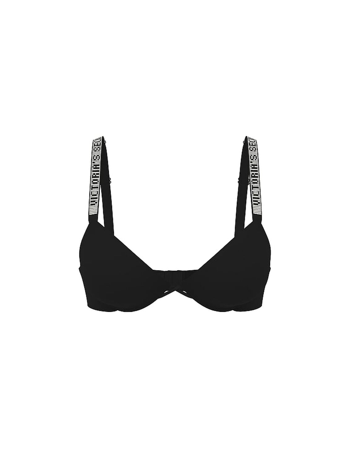 vs Very Sexy Shine Strap Lightly Lined Low-Cut Demi Bra Black 2 of 3 