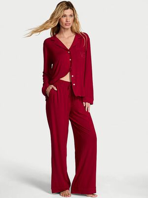 Modal Soft Bow Long Pajama Set