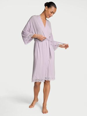 SoSoft&trade; Modal Lace-Trim Robe