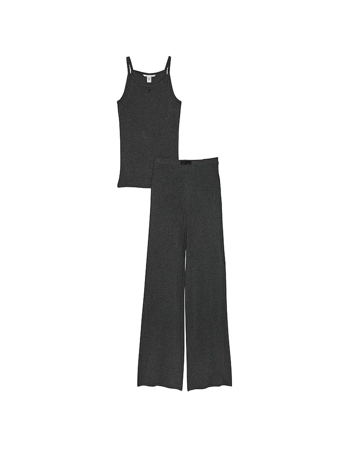 vs Victoria's Secret Ribbed Modal Cami & Pants Set Charcoal Heather Grey 3 of 4 