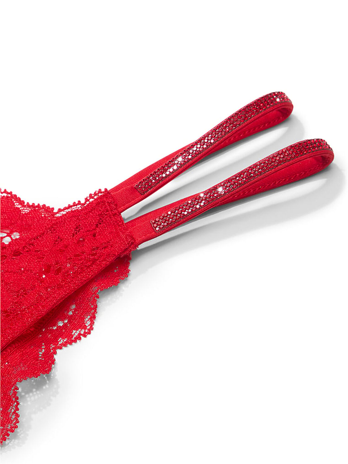 vs Dream Angels Twinkle Strap Lace Brazilian Panty Bright Vermillion 4 of 5 