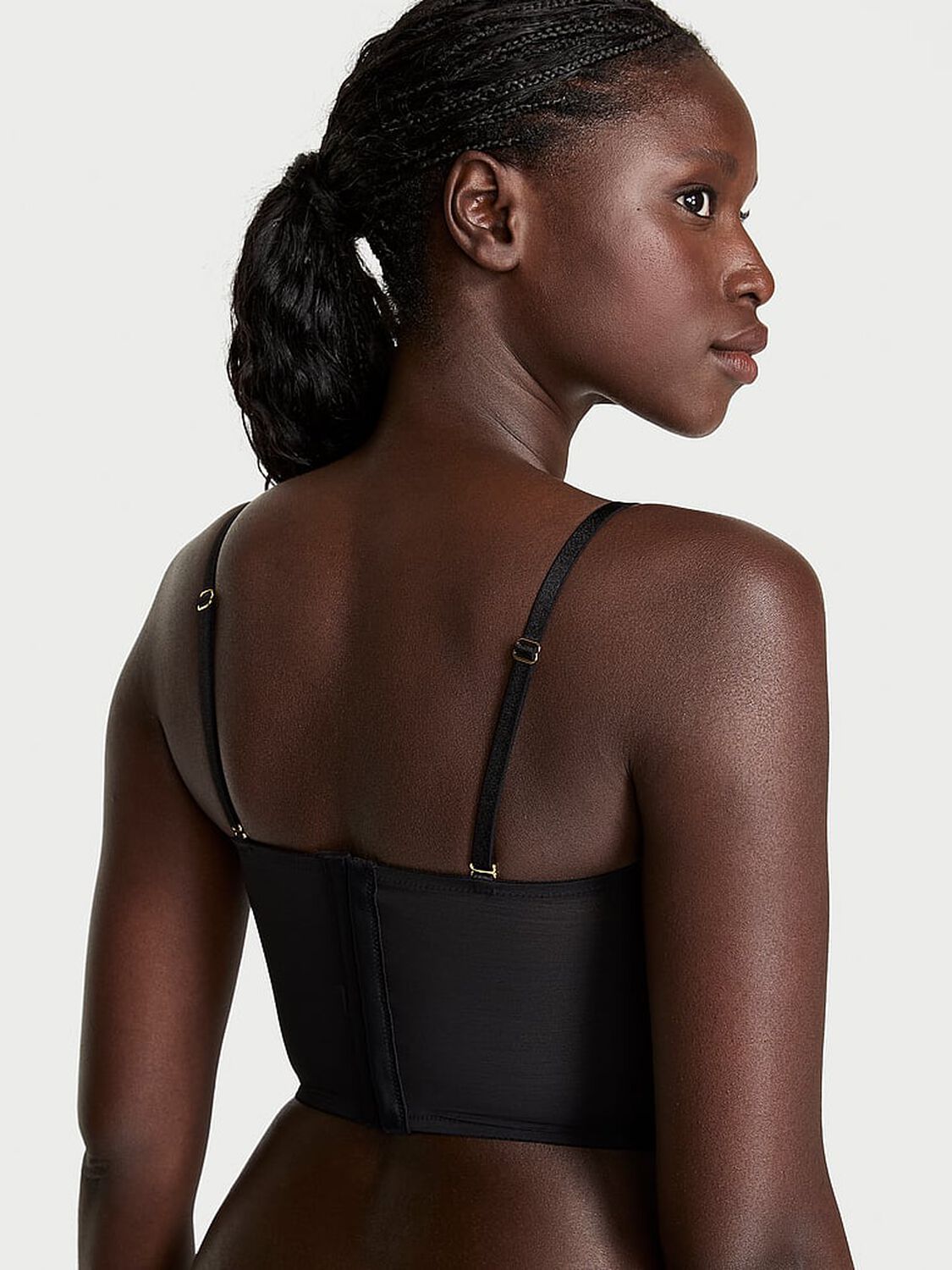 vs Very Sexy Electric Orchid Burnout Velvet Strapless Corset Top Black Electric Orchid 3 of 3 
