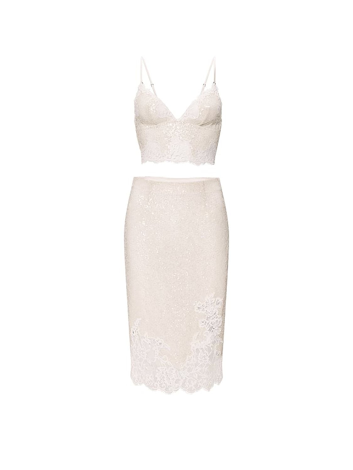 vs Dream Angels Atelier x Victoria's Secret Bridal Embellished Bralette & Skirt Set Coconut White 3 of 3 
