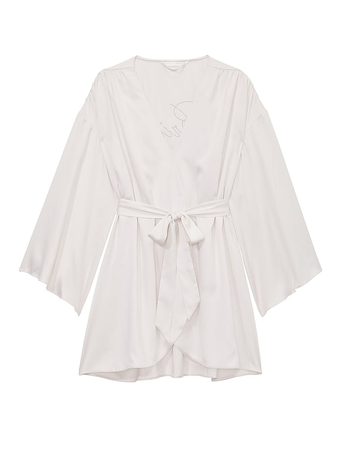 vs Victoria's Secret Bride Embellished Satin Short Robe Coconut White 3 of 4 