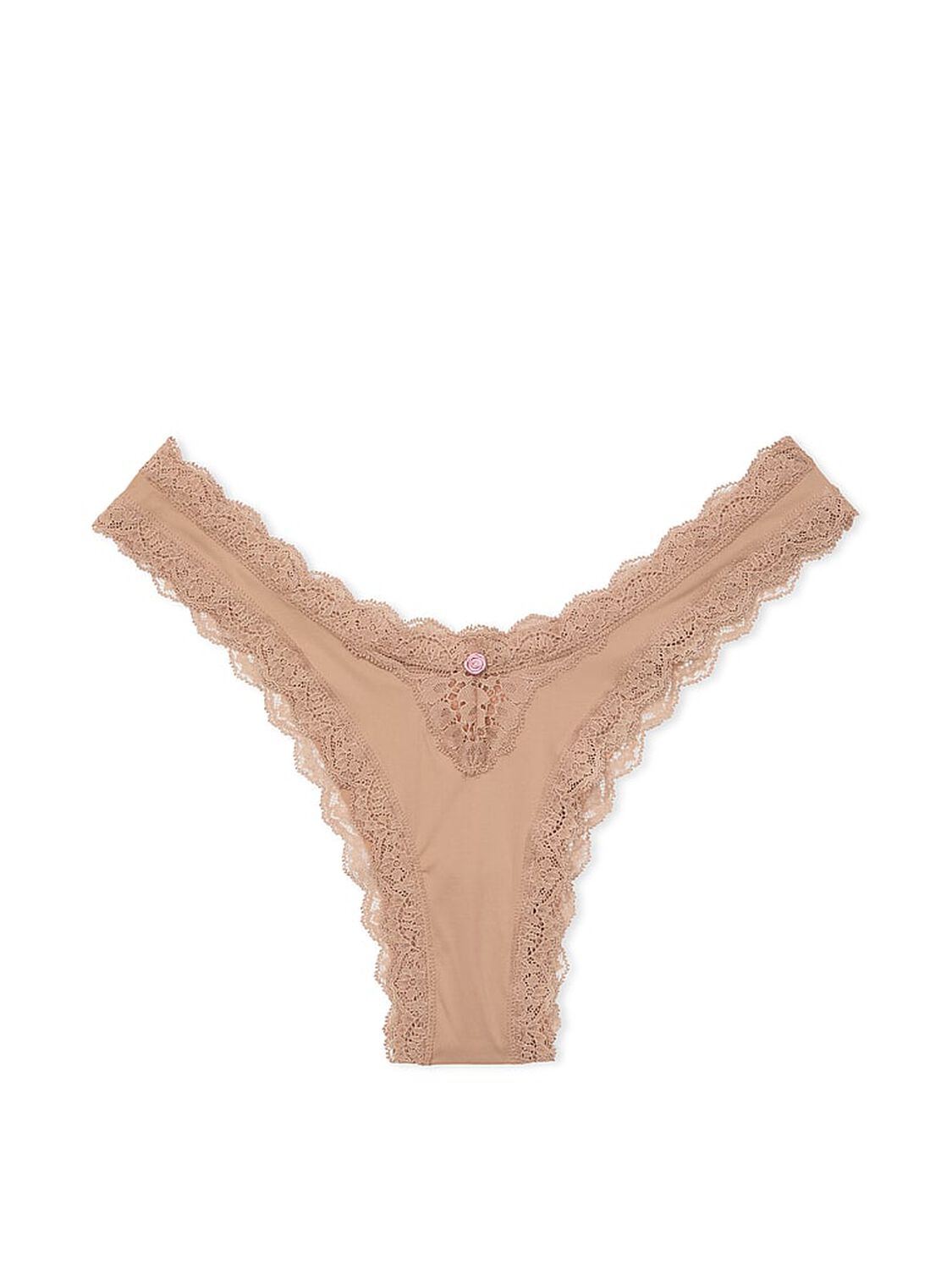 vs Dream Angels Lace-Trim Brazilian Panty Praline 3 of 4 