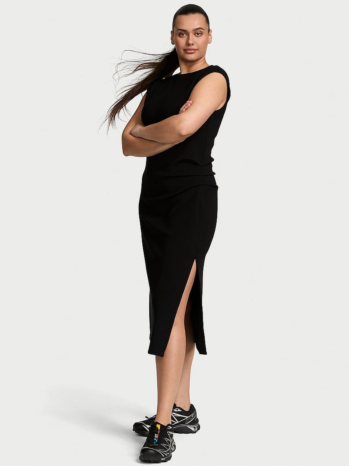 vs Vsx VSX Featherweight Knit Maxi Dress Pure Black 1 of 4 