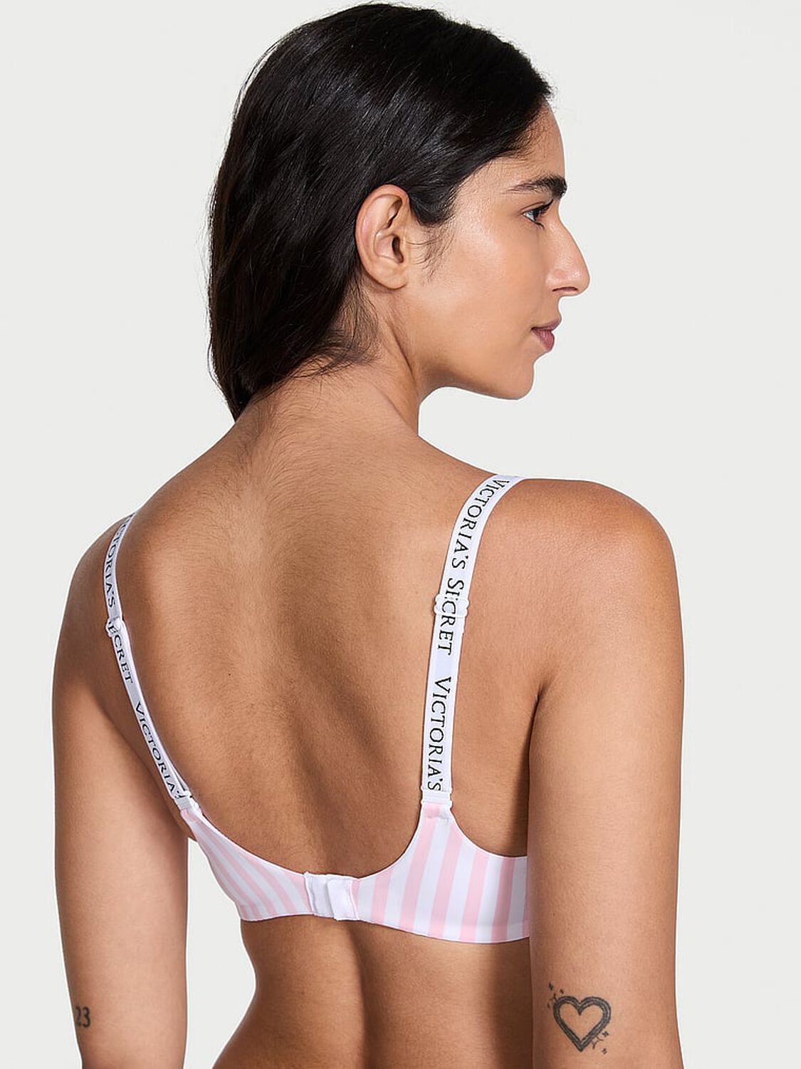 vs The T-Shirt Lightly Lined Wireless Bra Pink Stripes 2 of 3 