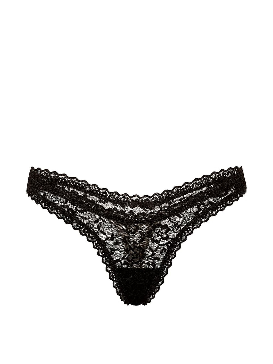 vs The Lacie Lace Ultra-Mini Scoop Thong Panty Black 3 of 3 