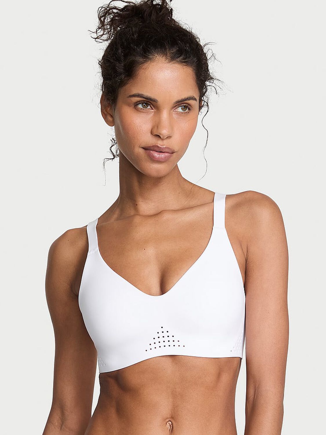 vs Vsx VSX Featherweight&trade; Medium V-Neck Sports Bra Vs White 1 of 3 