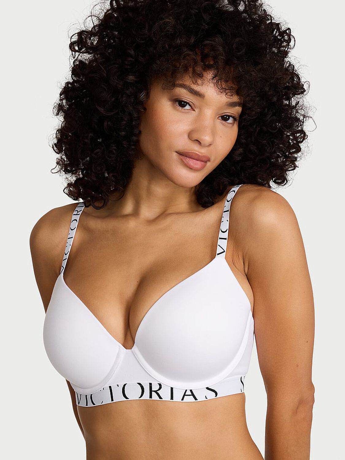 vs The T-Shirt Perfect Shape Cotton Exploded Logo Push-Up Bra Vs White 3 of 4 