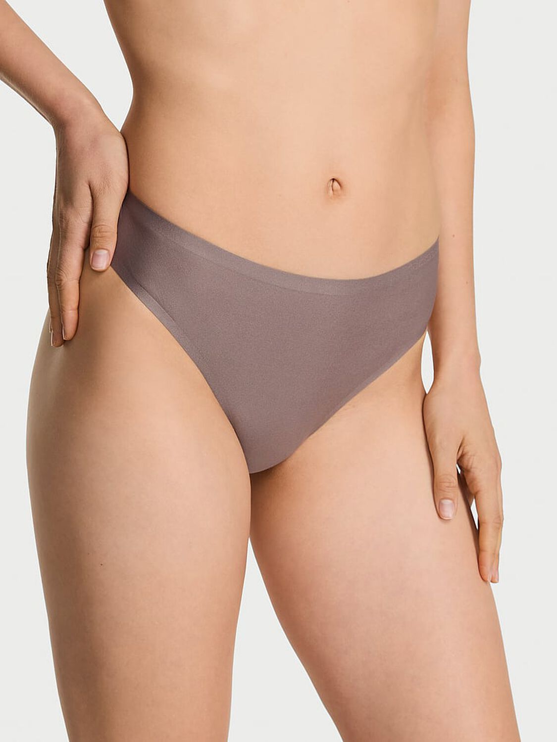vs Body By Victoria Body by Victoria Flex Mid-Rise Thong Panty Cloudy Grey 4 of 4 
