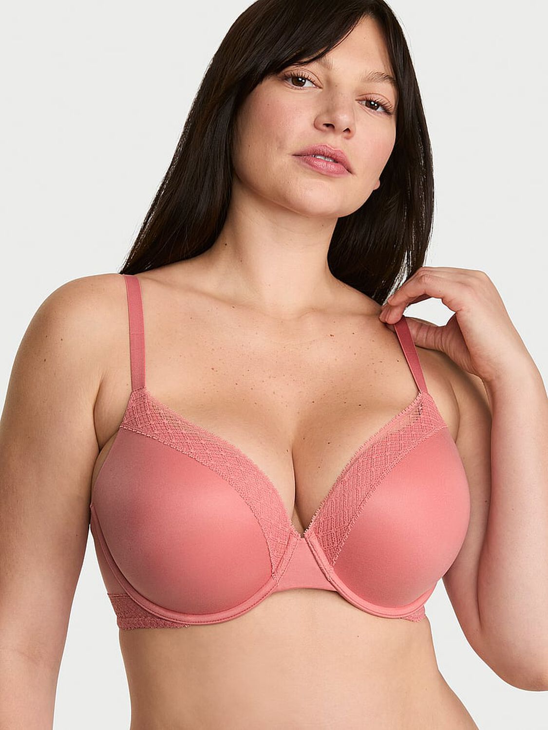 vs Body By Victoria Perfect Shape Lace-Trim Push-Up Bra Rose Dust 1 of 4 