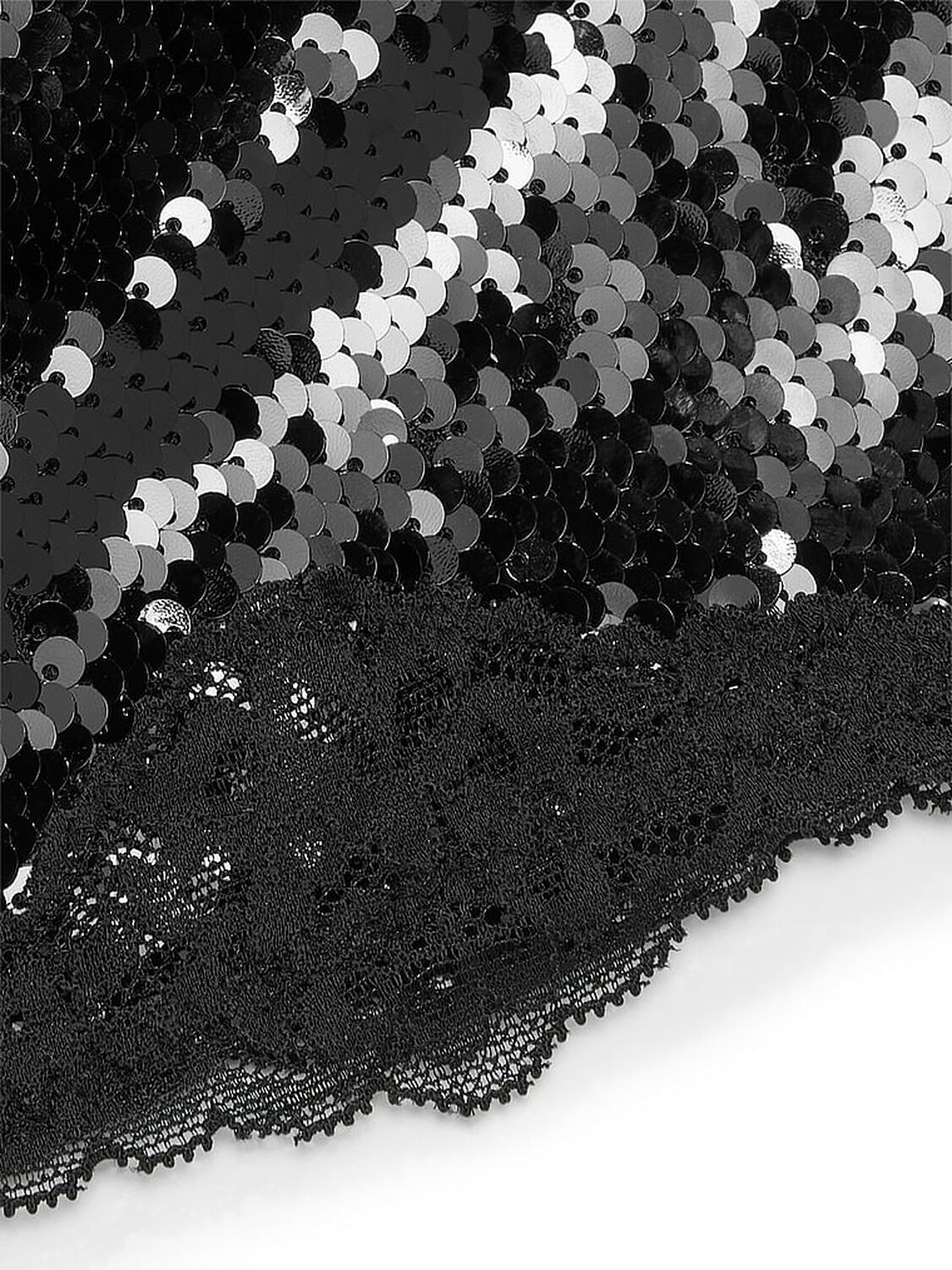 vs Victoria's Secret Sequin Bralette & Mini Skirt Set Black 4 of 4 