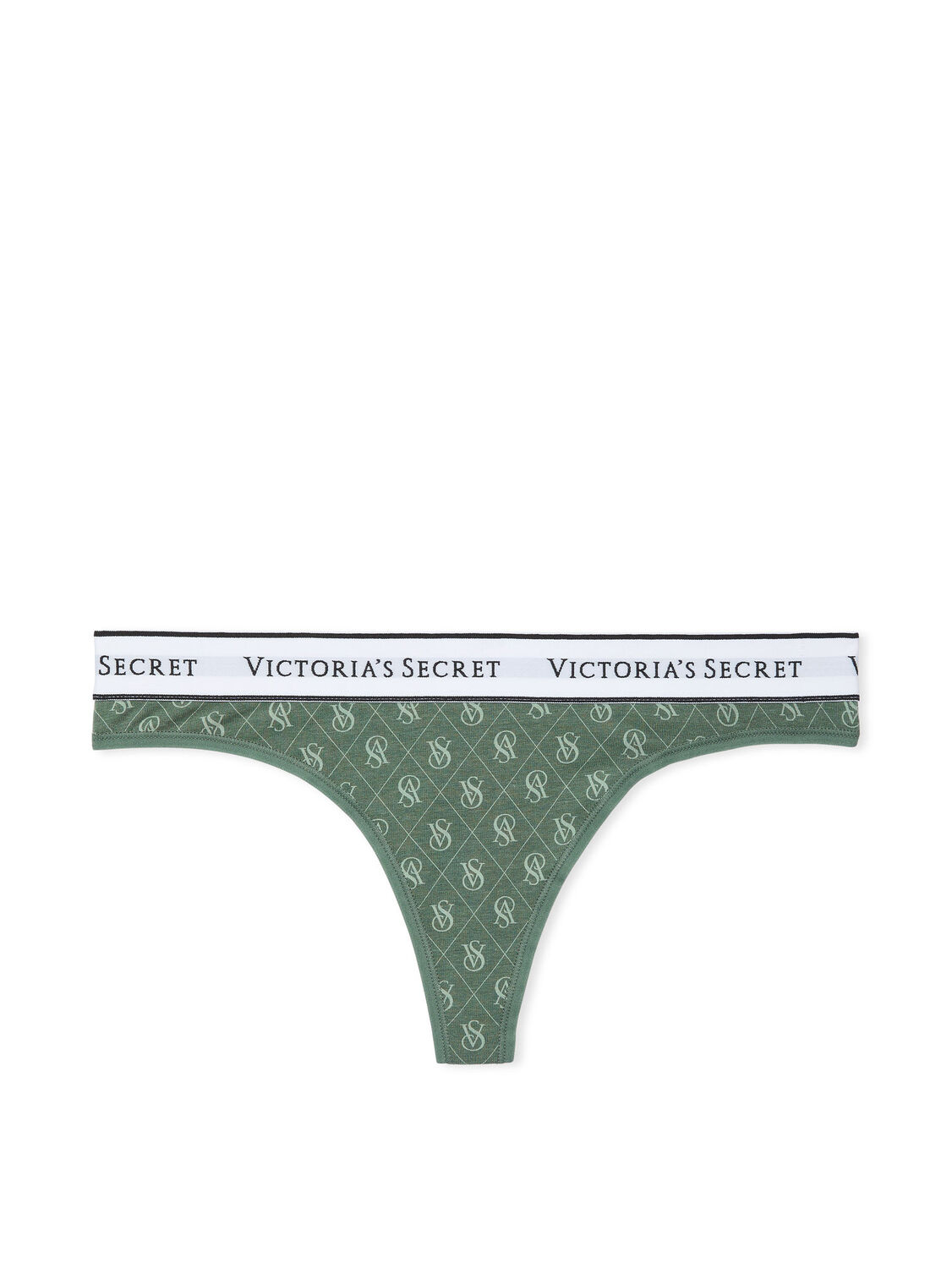 vs Cotton Logo Cotton Thong Panty Green 3 of 3 