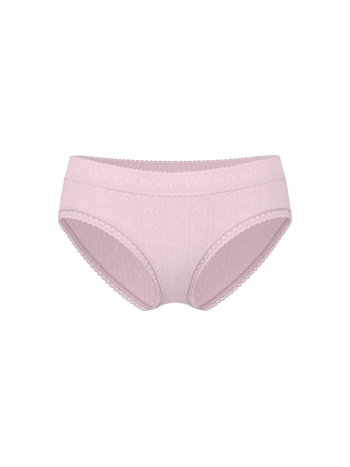 vs Cotton Logo Heart Pointelle Hiphugger Panty Pretty Blossom 3 of 3 