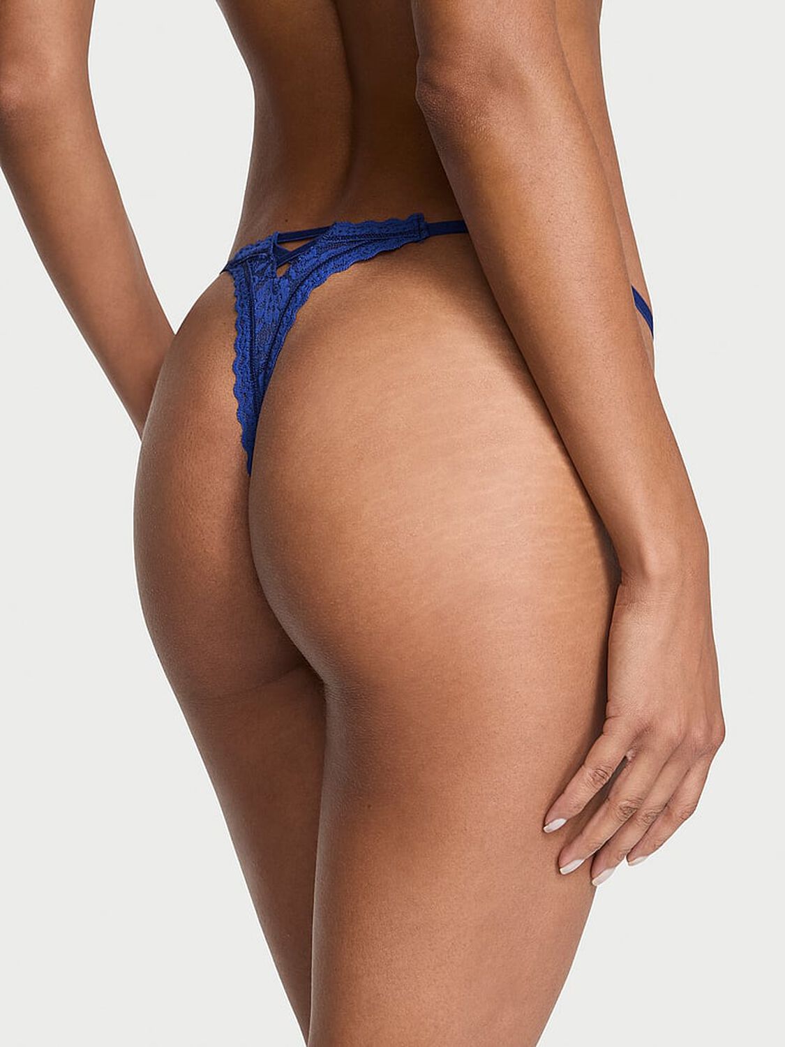 vs The Lacie Lace Strappy-Back String Thong Panty Royal Blue 2 of 3 