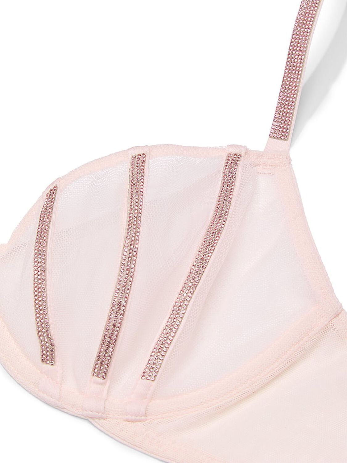 vs Very Sexy Sheer Shine Unlined Low-Cut Demi Bra Angel Pink 5 of 5 