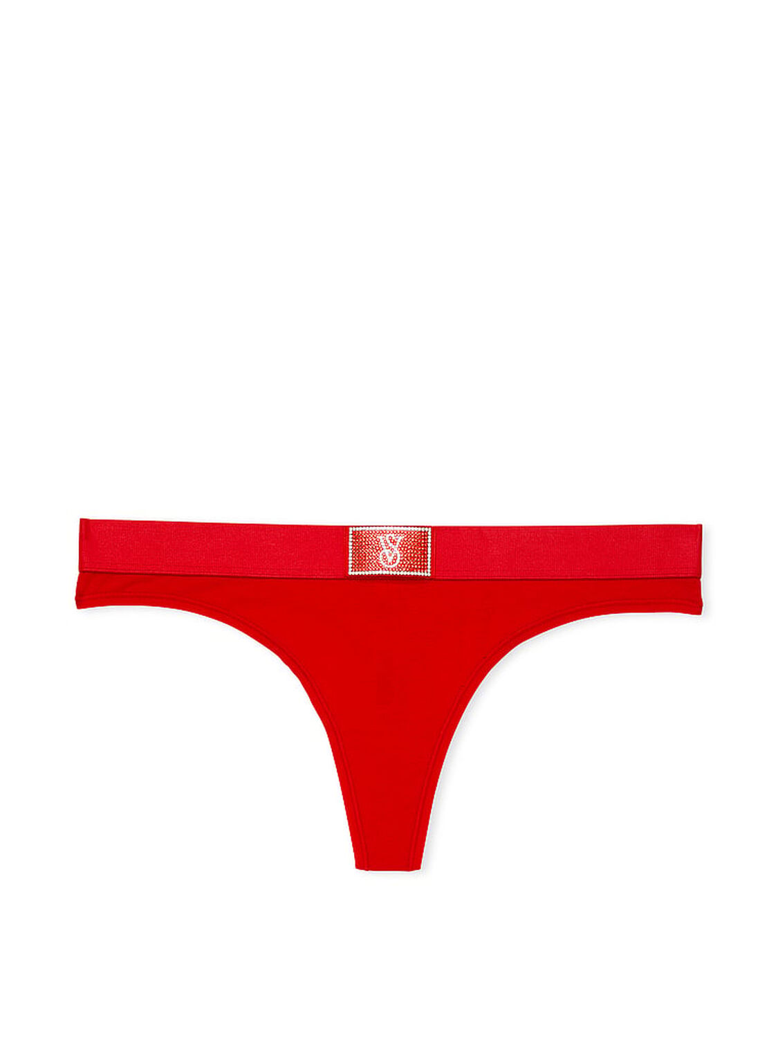 vs Cotton Logo Cotton Shine Patch Thong Panty Lipstick 3 of 4 
