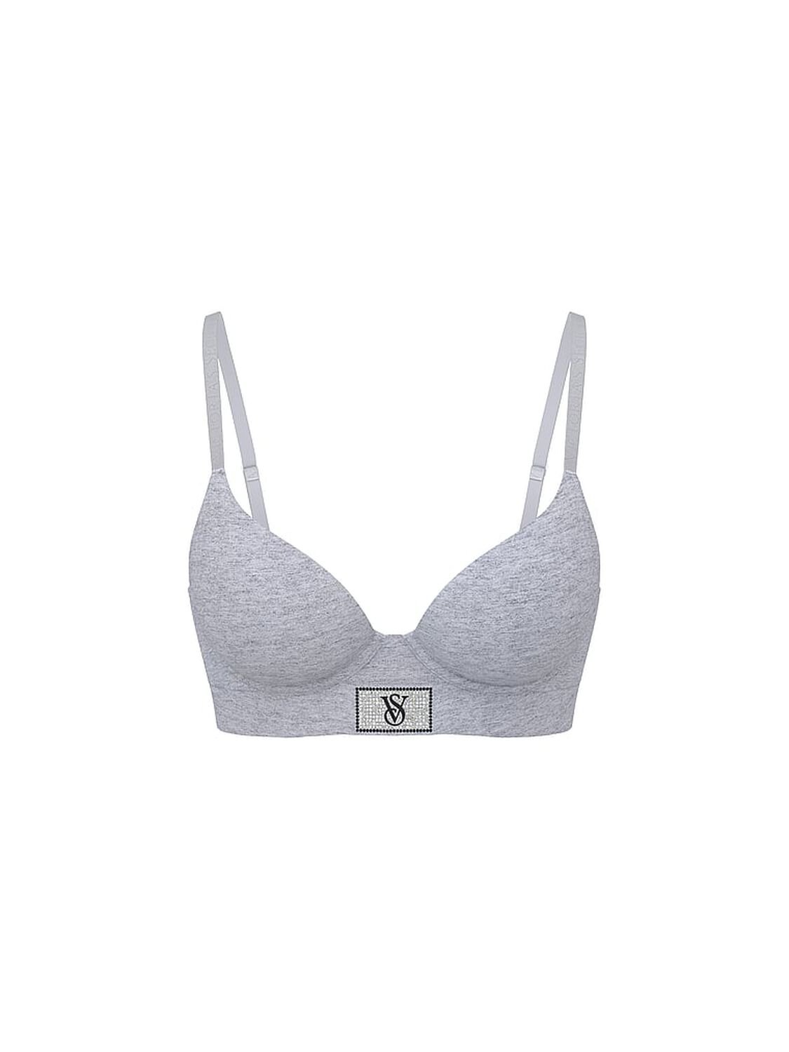 vs The T-Shirt Perfect Shape Shine Patch Push-Up Bra Medium Heather Grey 3 of 3 