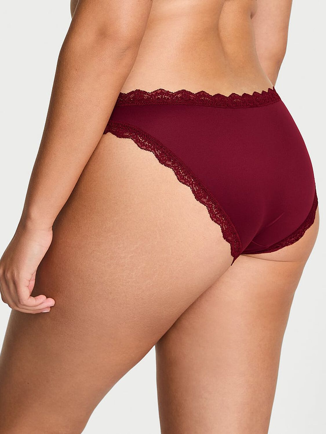 vs Dream Angels Lace-Trim Bikini Panty Sangria Red 2 of 2 