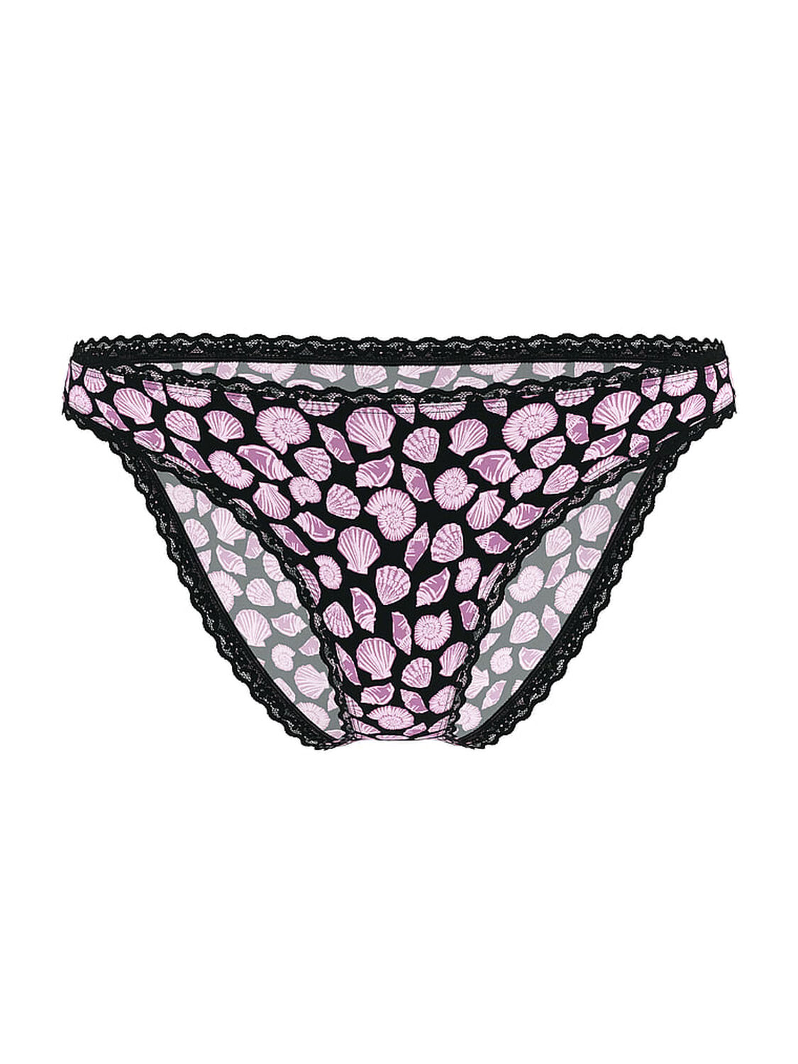 vs The Lacie Lace-Waist Bikini Panty Black & Pink Seashells 3 of 3 