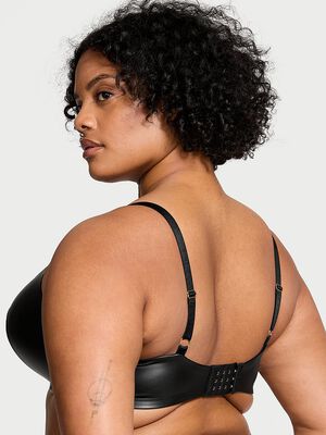 Faux Leather Push-Up Bra