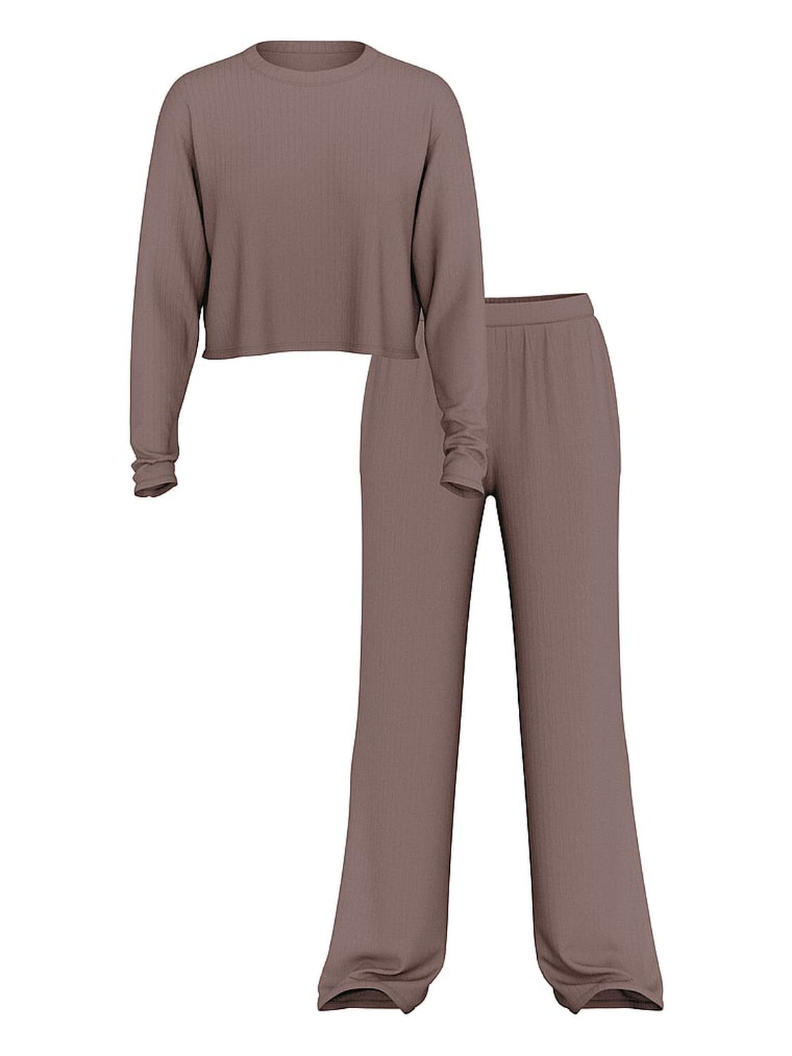 vs Victoria's Secret Modal Wide-Rib Long Lounge Set Cloudy Grey 3 of 3 