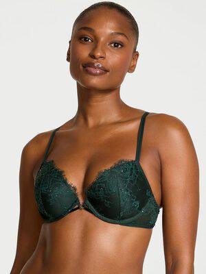 Rose Lace Shimmer Push-Up Bra