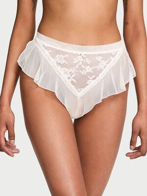 Lace & Mesh Flutter Brazilian Panty