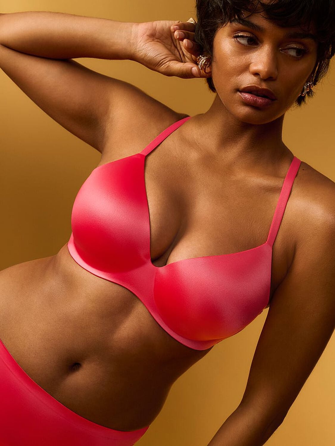 vs Body By Victoria FlexFactor Lightly Lined Plunge Demi Bra Wild Watermelon 4 of 4 