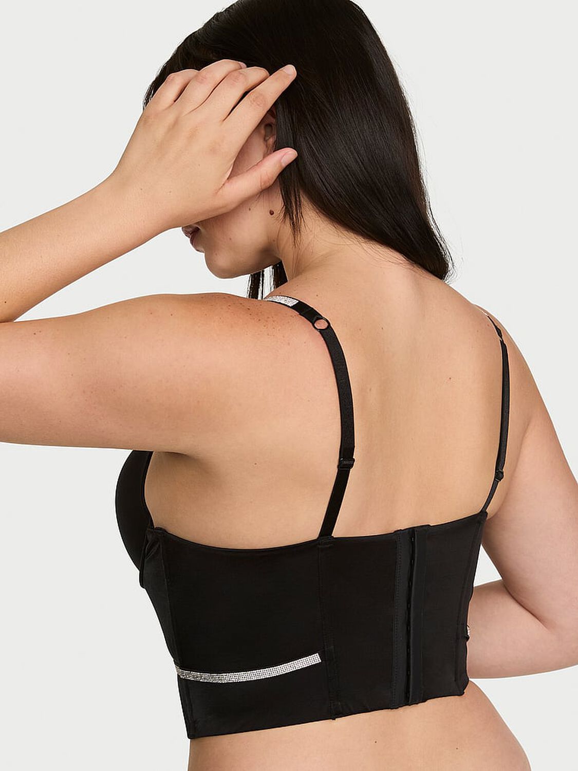 vs Very Sexy Shine Bow Push-Up Corset Top Black 2 of 3 